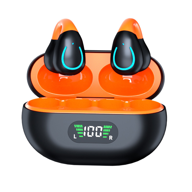 骨伝導イヤホン ワイヤレスイヤホン Bluetooth5.3 イヤーカフ型 挟んで装着 快適 ながら聴きに ENCマイク ノイズキャンセリング HiFi高音質 充電ケース付き｜meiseishop｜02