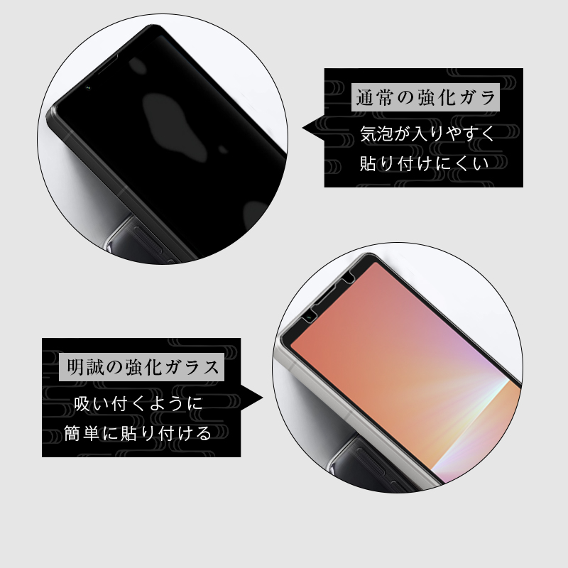 明誠 【2枚セット】Xperia 5 V SOG12 SO-53D XQ-DE44 強化ガラス