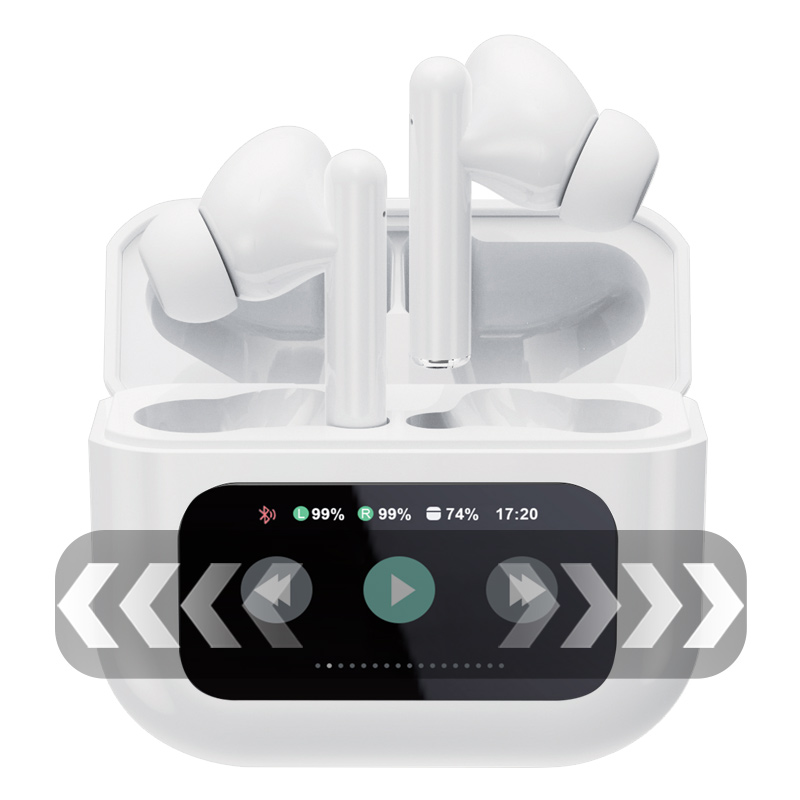 完全ワイヤレスイヤホン Bluetooth5.4 液晶搭載ケース カナル型 TWS 片耳/両耳 EN...