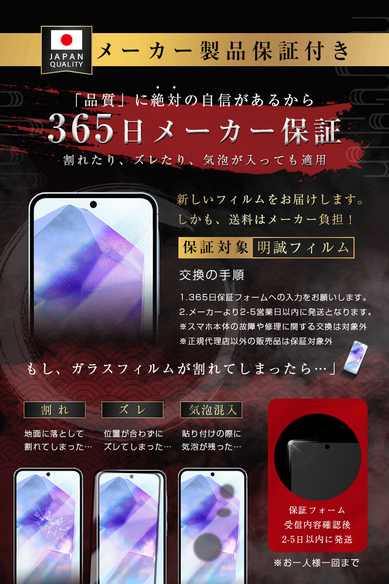 明誠 【2枚セット】Galaxy A55 5G 強化ガラスフィルム SC-53E docomo