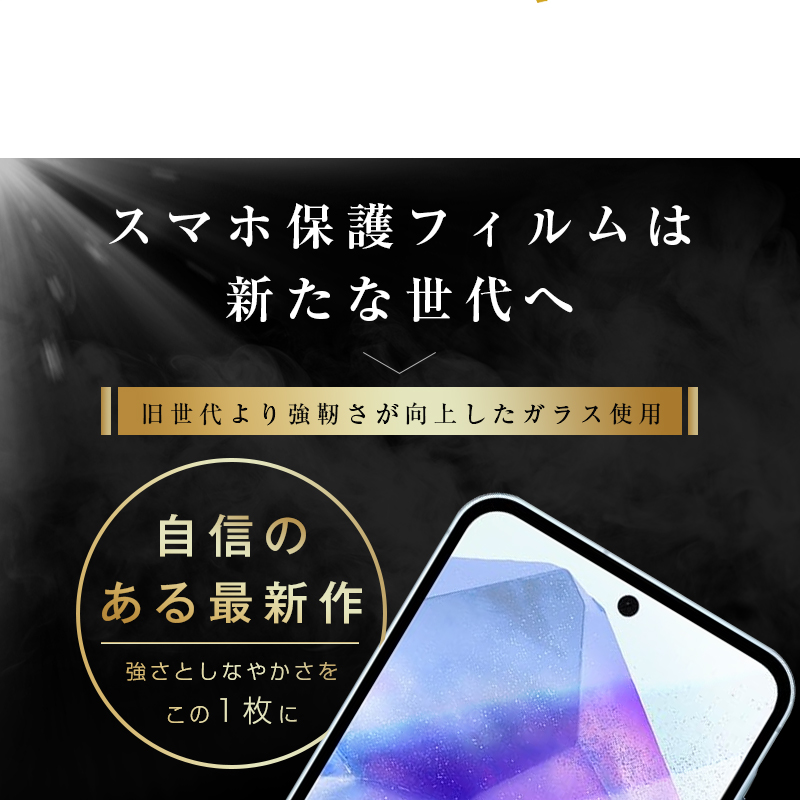 Samsung Galaxy A55 SC-53E 本体　画面保護フィルム有り 明誠 【2枚セット】Galaxy A55 5G 強化ガラスフィルム SC-53E docomo