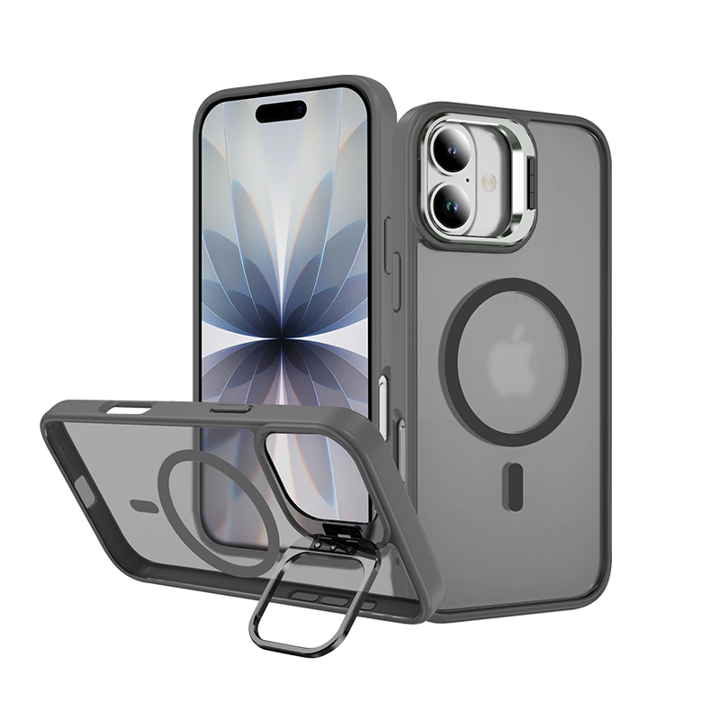 明誠 iPhone17/17Pro/Air/17ProMax ハイブリッドケース スタンド付き