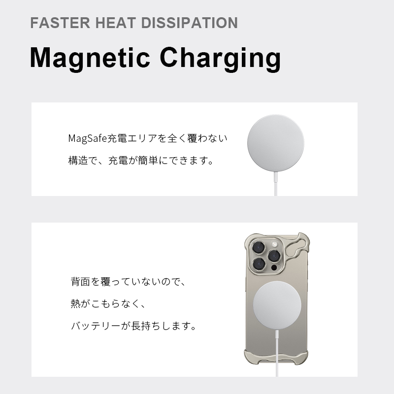 明誠 iPhoneケース アルミニウム合金ケース 二段式 iPhone15/15 Pro
