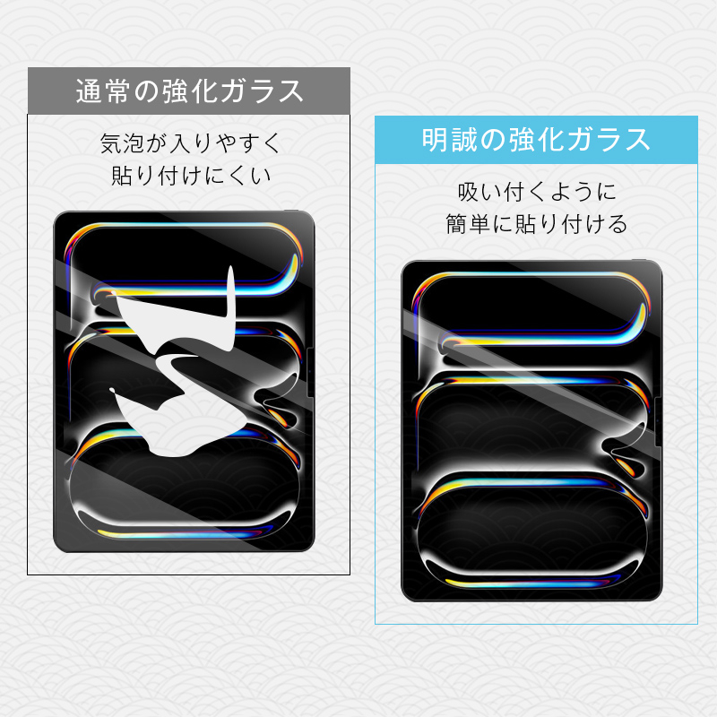 13インチiPad Pro（M4） 強化ガラスフィルム 液晶保護ガラスフィルム Apple タブレット用 スクリーン保護シート クリア仕様 0.3mm 超薄型 表面硬度9H 耐衝撃｜meiseishop｜20