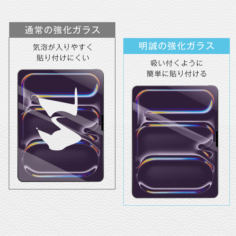 13インチiPad Pro（M4） ブルーライトカット 強化ガラスフィルム 液晶保護ガラスフィルム Apple タブレット用 クリア 0.3mm 超薄型 表面硬度9H 指紋防止｜meiseishop｜21