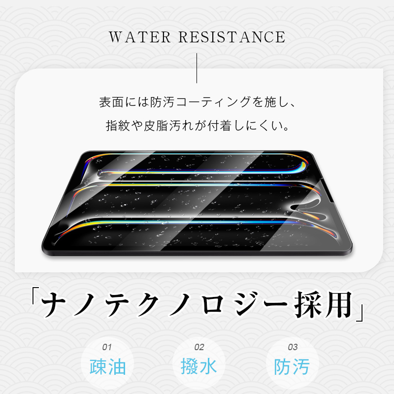明誠 11インチiPad Pro（M4） 強化ガラスフィルム 液晶画面保護