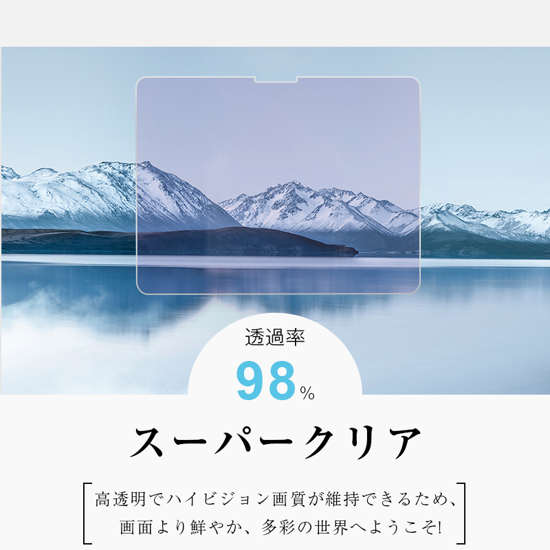 11インチiPad Pro（M4） ブルーライトカット 強化ガラスフィルム 画面保護 スクリーン保護シート 傷防止 クリア仕様 0.3mm 超薄型 表面硬度9H 耐衝撃｜meiseishop｜15