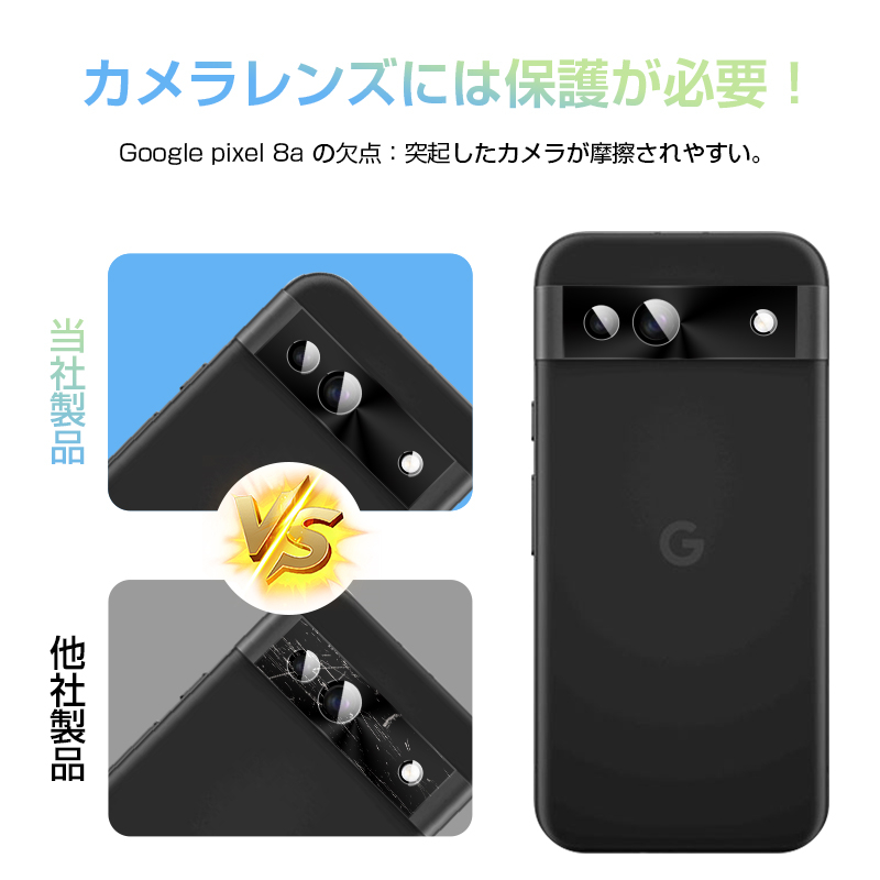 Google Pixel 8a レンズ保護フィルム 強化ガラスフィルム au カメラ保護フィルム 硬度9H 耐衝撃 docomo レンズガード 高透過率 softbank 超薄型 気泡レス｜meiseishop｜05