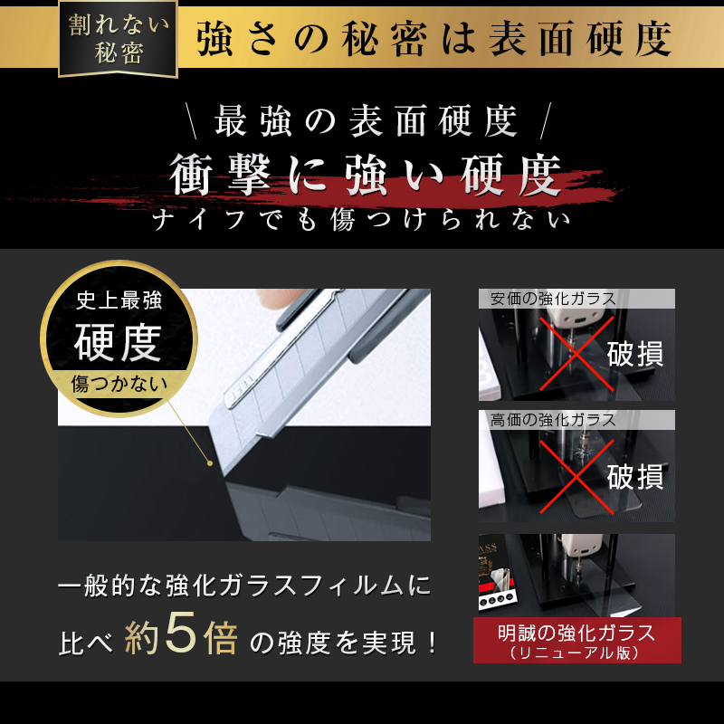 【2枚セット】arrows We2 強化ガラスフィルム アローズ クリア仕様 arrows We2 FCG02 F-52E 富士通スマホ docomo 液晶保護シール 高透過率 ラウンドエッジ加工 | 明誠 | 15