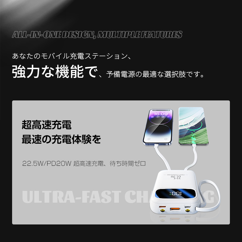 モバイルバッテリー 20000mAh大容量 5...の詳細画像3