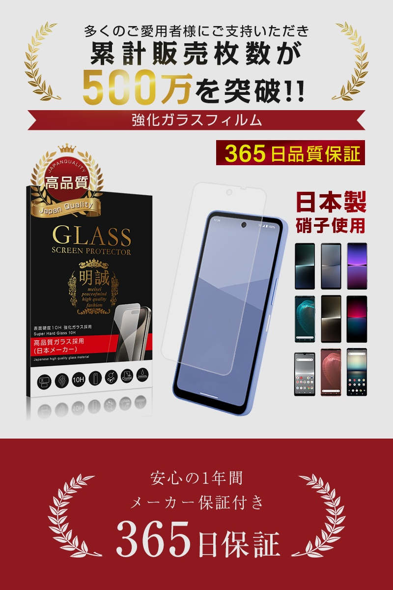 ヤマダモール | 【2枚セット】AQUOS wish5 強化ガラスフィルム SH-52F