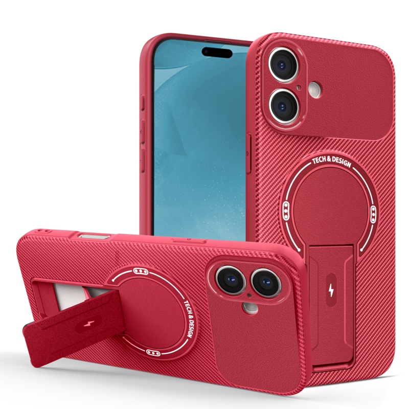 SKYLRK iPhone17 ProMax iPhoneケース 赤／黒 明誠 iPhone17/17Pro/Air/17ProMax 保護ケース カーボンファイバー