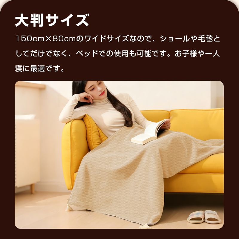 明誠 電気毛布 USB給電 ヒーターブランケット 肩掛け毛布 電気敷き毛布