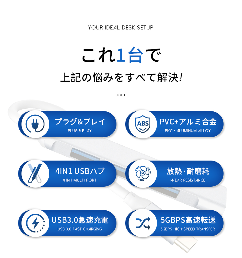 4-in-1 ドッキングステーション USB-...の詳細画像4