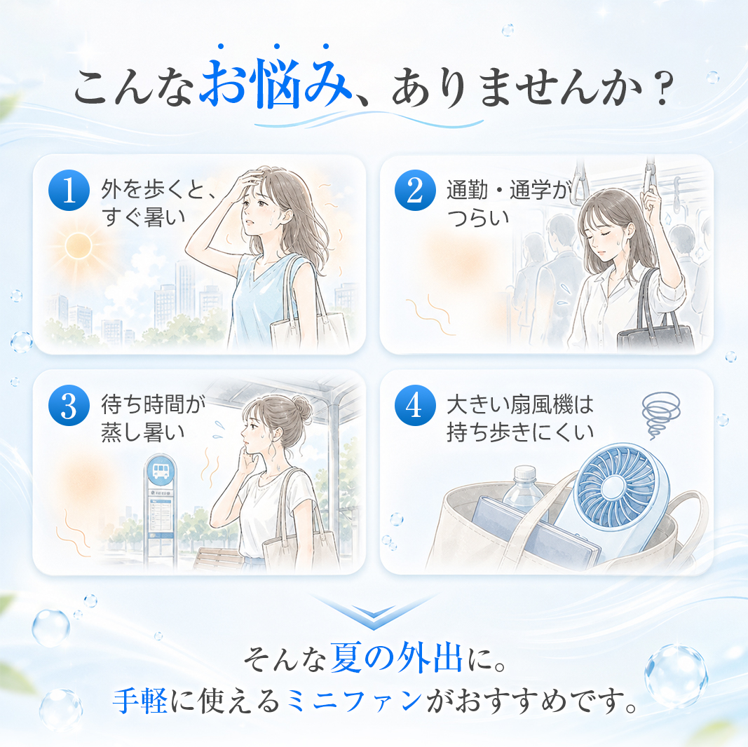 ハンディファン 扇風機 ストラップ付き ハンズ...の詳細画像3