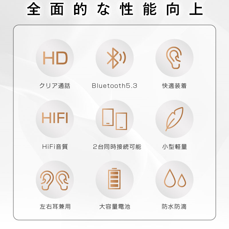 ブルートゥースイヤホン Bluetooth5.3 ワイヤレスイヤホン 耳掛け型 ヘッドセット 片耳 最高音質 日本語音声通知 ハンズフリー 180°回転 超長待機 左右耳兼用｜meiseishop｜08