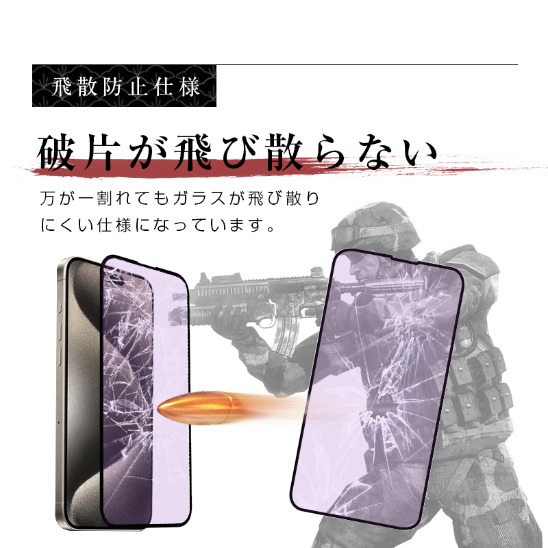 【2枚セット】iPhone 全面ブルーライトカットガラスフィルム  iPhone15 14 SE 13 pro Max plus 12 mini SE3 SE2 (第三/第二世代) 11｜meiseishop｜10