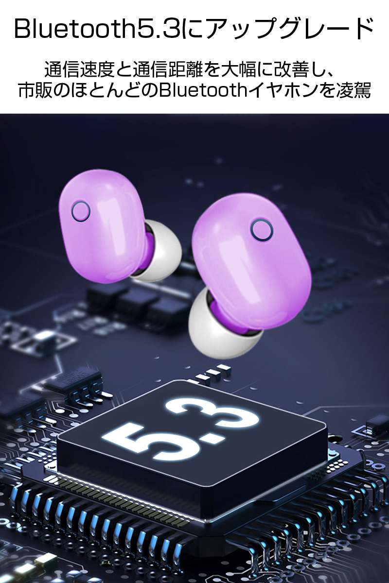ワイヤレスヘッドセット Bluetooth5.3 イヤホン ワイヤレスイヤホン 自動ペアリング 自動ON/OFF 両耳 TWS 左右分離型 Hi-Fi高音質 残電量表示 充電ケース付｜meiseishop｜04