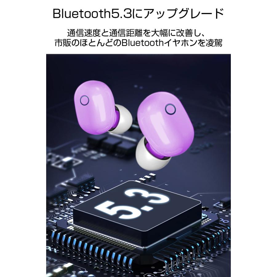 ワイヤレスヘッドセット Bluetooth5. イヤホン ワイヤレスイヤホン LED付き 充電ケース付き 収納ケース 軽量 Siri対応 ノイズキャンセリング 左右分離型｜meiseishop｜05