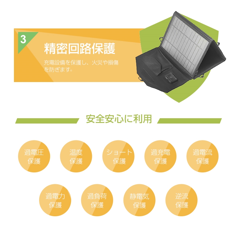 ソーラーパネル 21W ソーラーチャージャー 太陽光充電器 折りたたみ式 5V/2.1A USB出力ポート Type-C出力ポート 22%高変換効率 単結晶｜meiseishop｜09