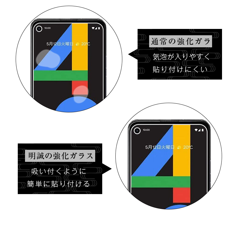 明誠 【2枚セット】Google Pixel 4a softbank 強化ガラス保護フィルム