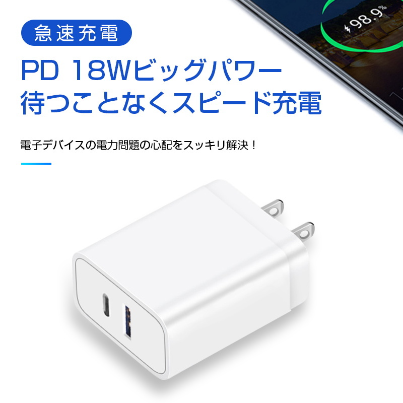 安心のアフターケア au KDDI 0602PQA USB-PD充電器 15個セット