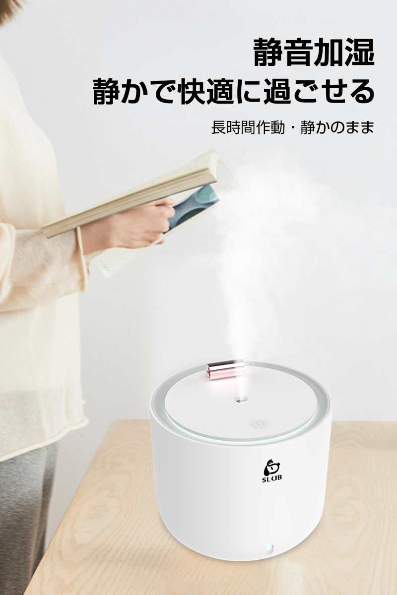 加湿器 卓上加湿器 ミニ加湿器 超音波式 ナノミスト噴霧 連続噴霧 断続 