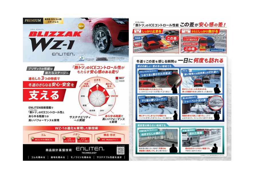 ブリザック 送料無料 275/35R19 100Q XL ブリヂストン WZ-1