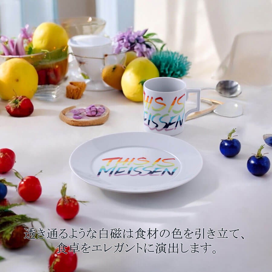 マイセン お皿 約22cm プレート 「ディス イズ (レインボー
