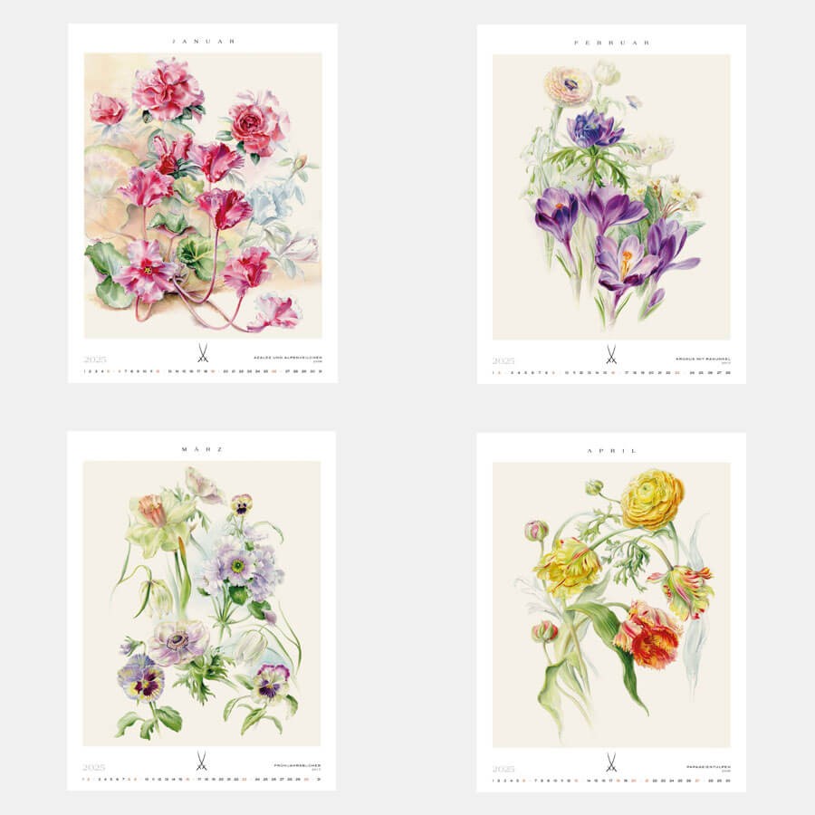 マイセン　カレンダー マイセン カレンダー(2025年) 壁掛け 約44×33cm 「国立マイセン磁器