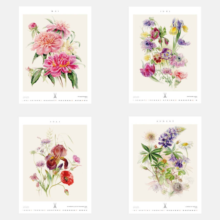 マイセン カレンダー(2025年) 壁掛け 約44×33cm 「国立マイセン磁器