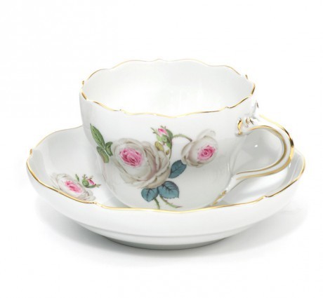 マイセン ティーカップ＆ソーサー 容量約220ml 「ホワイトローズ
