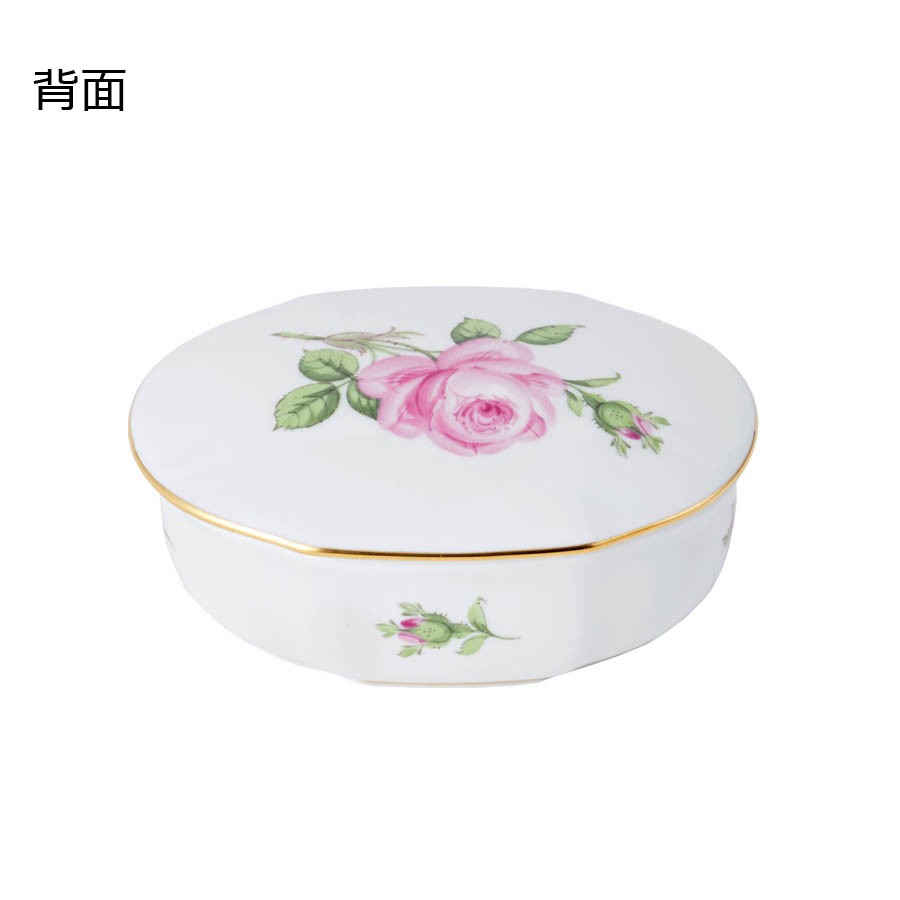 マイセン 小物入れ ボックス 約7×9.5cm 「マイセンのバラ (ピンク
