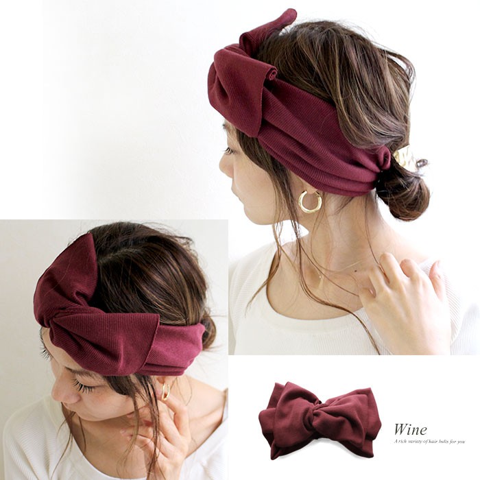 セール 送料無料 全10色 ヘアターバン ヘアバンド レディース ヘアアクセサリー ビッグ リボン リブ 可愛い フェミニン Hacc 329 Awesome Shop 通販 Yahoo ショッピング