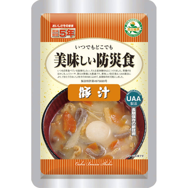 防災UAA食品美味しい防災食 豚汁 180g 50食 :18619509 1:ミライフウェスト