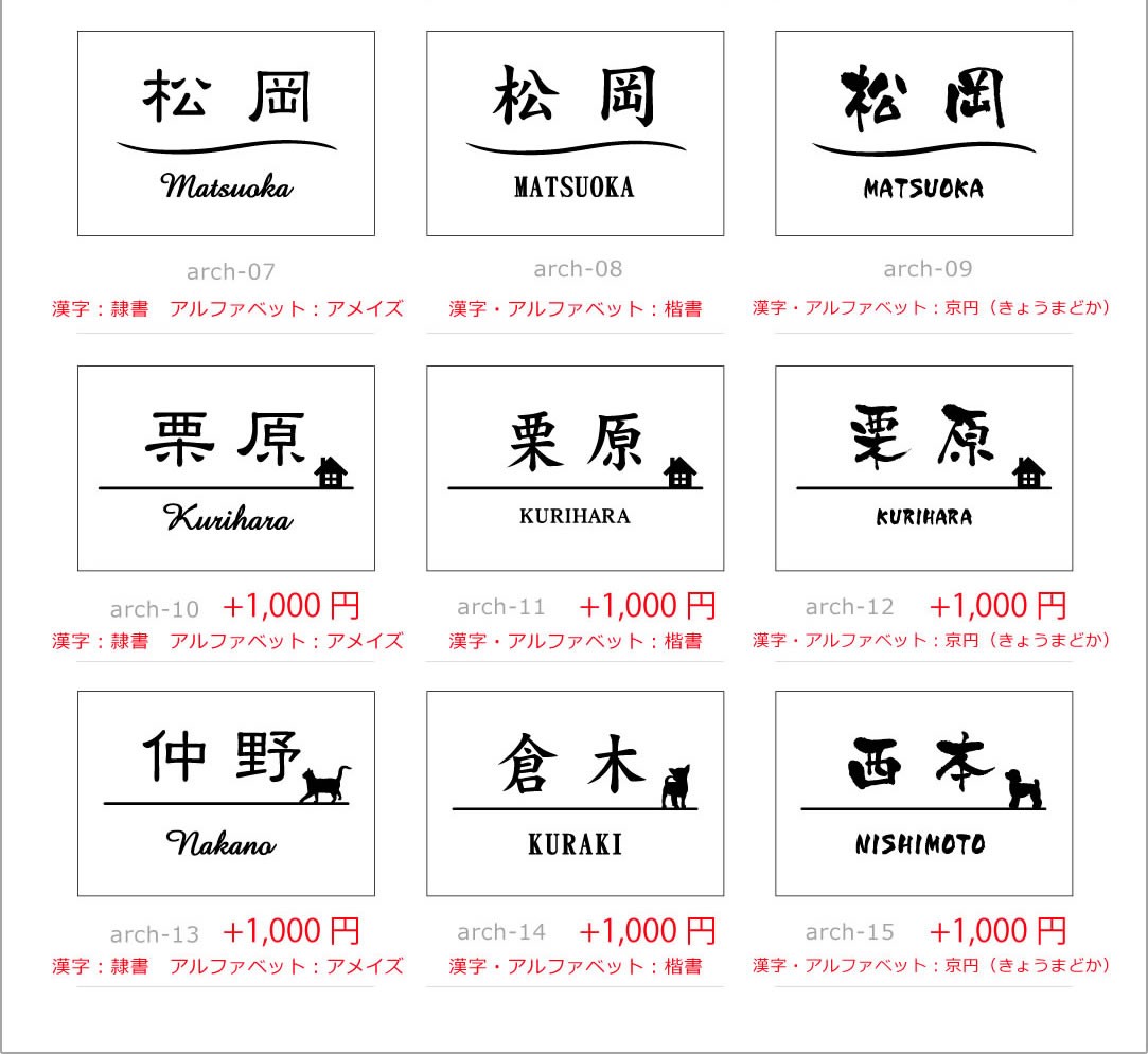 凸文字白タイル表札　商品の特徴