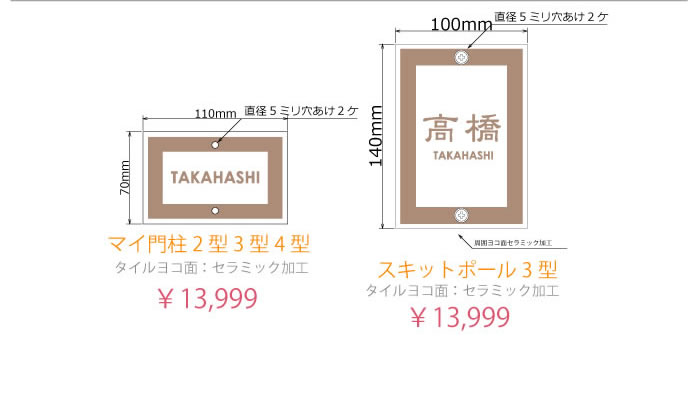 表札 凸 浮き彫り