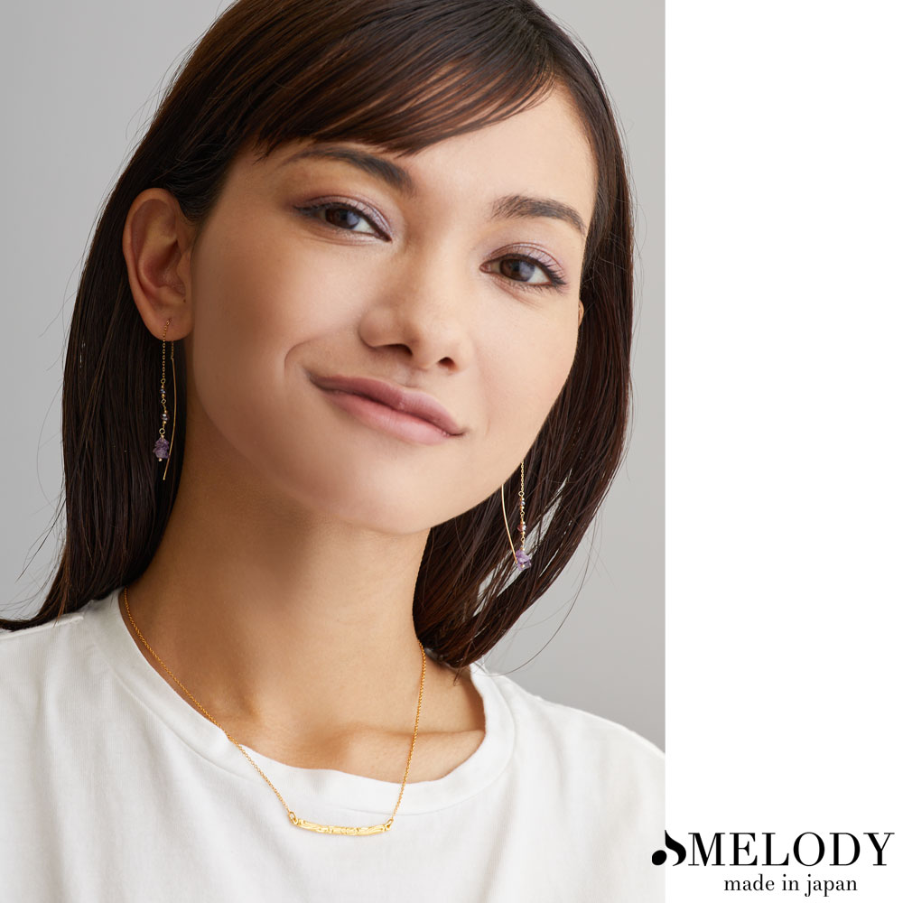 Melody Accessory アメリカン ピアス チェーン レディース K18GP