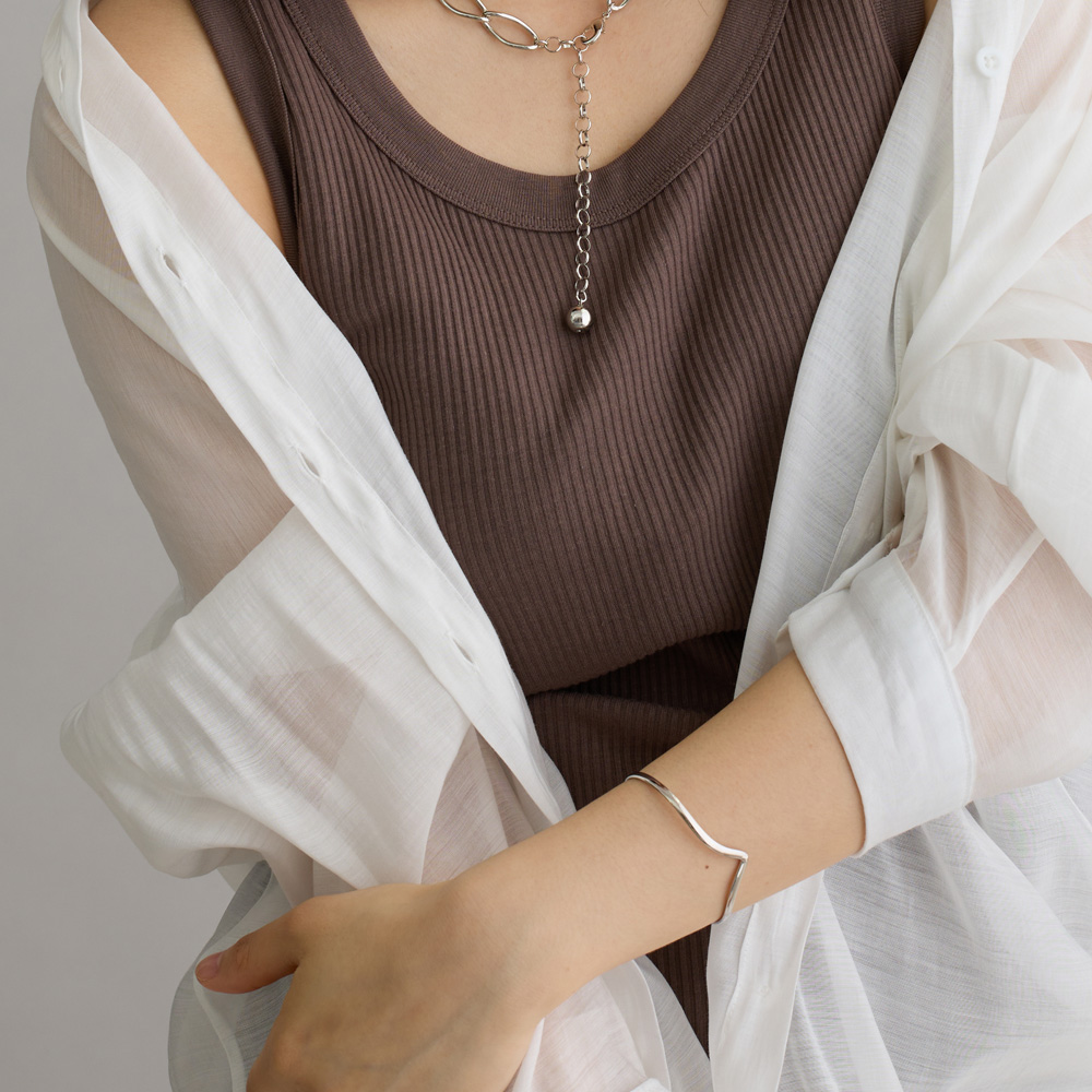 Melody Accessory ブレスレット バングル レディース 細め K18GP V字