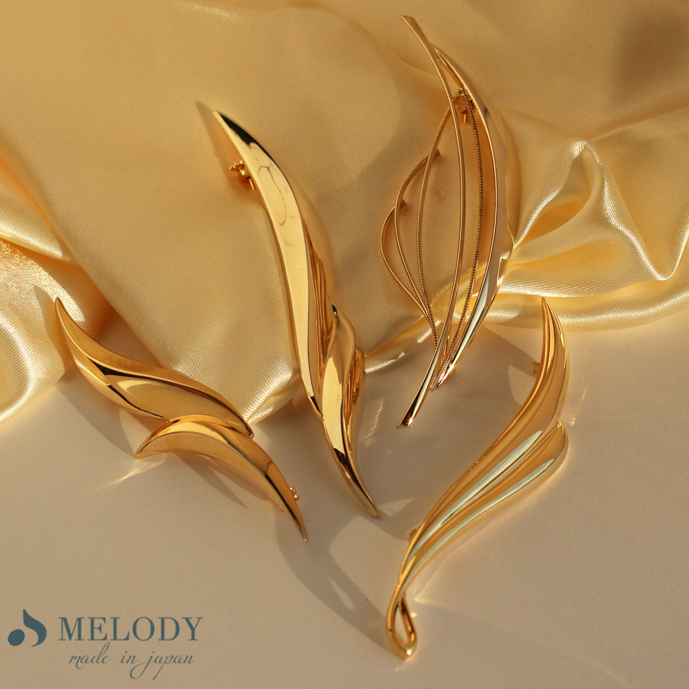 Melody Accessory（メロディーアクセサリー） ブローチ 日本製 K18GP