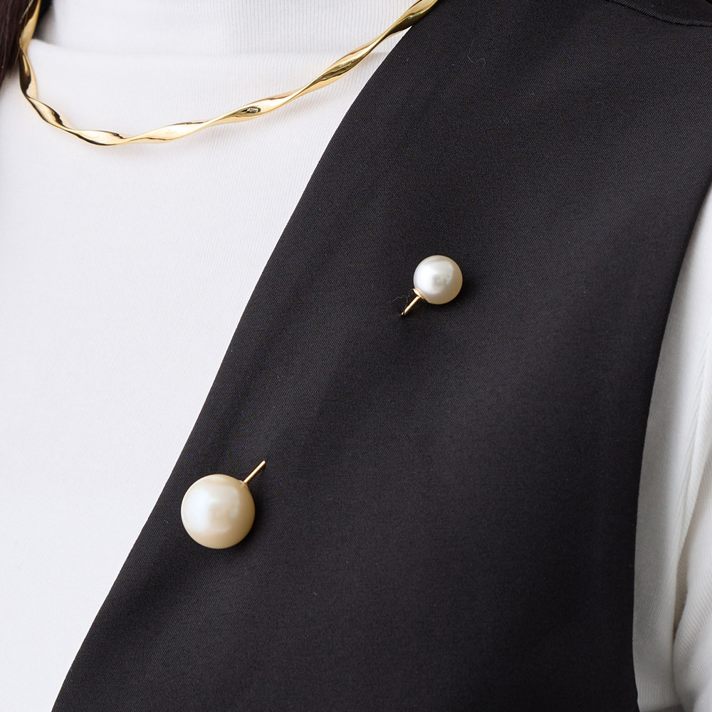 K18 チタン ハットピン ピンブローチ