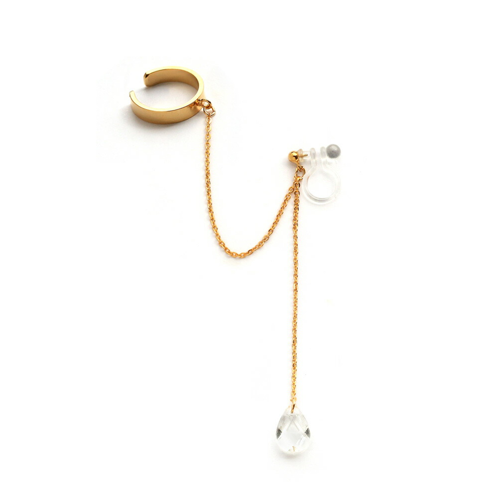 Melody Accessory イヤーカフ 日本製 K18GP カフチェーン ビーズ