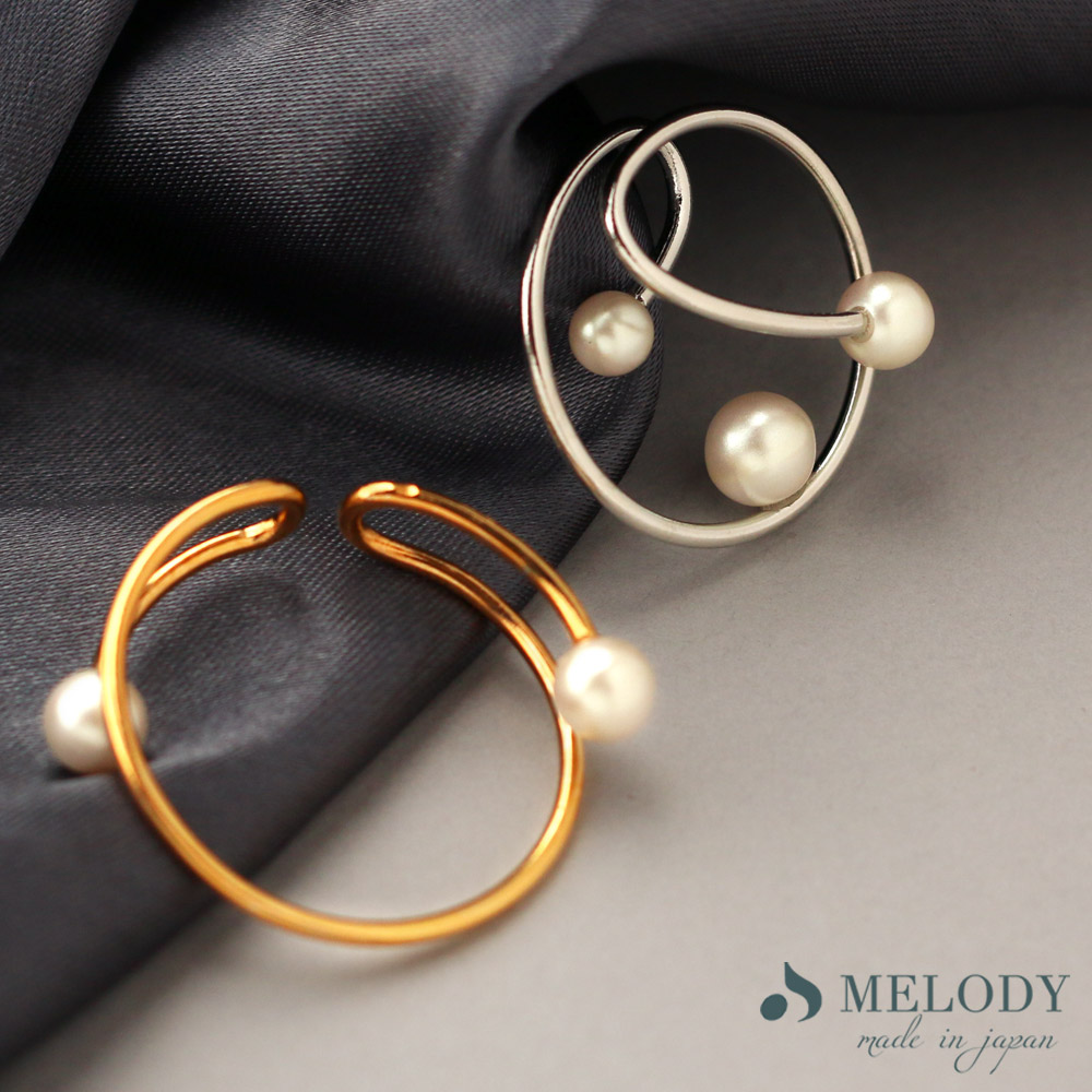 高速配送 イヤーカフ Accessory Melody 日本製 イヤリング パール K18GP ピアス