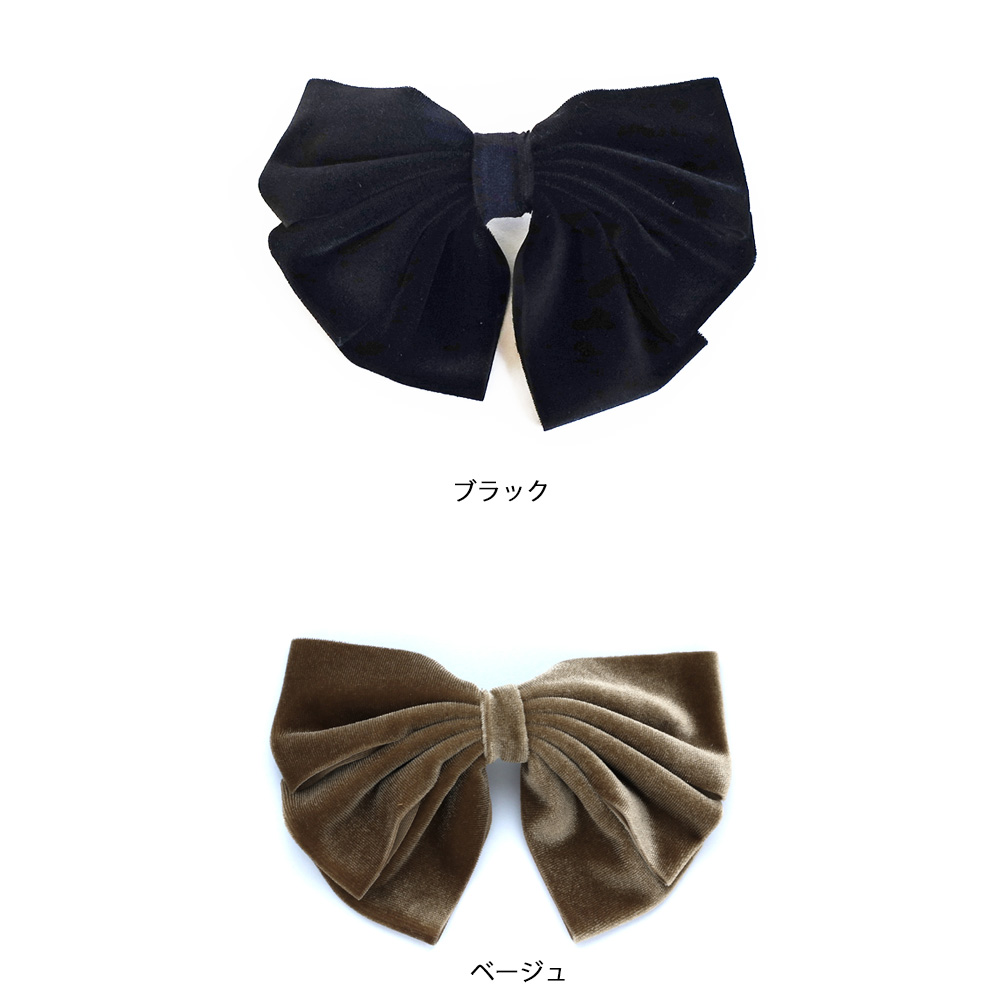 Melody Accessory ヘア アクセサリー リボン ベロア 黒