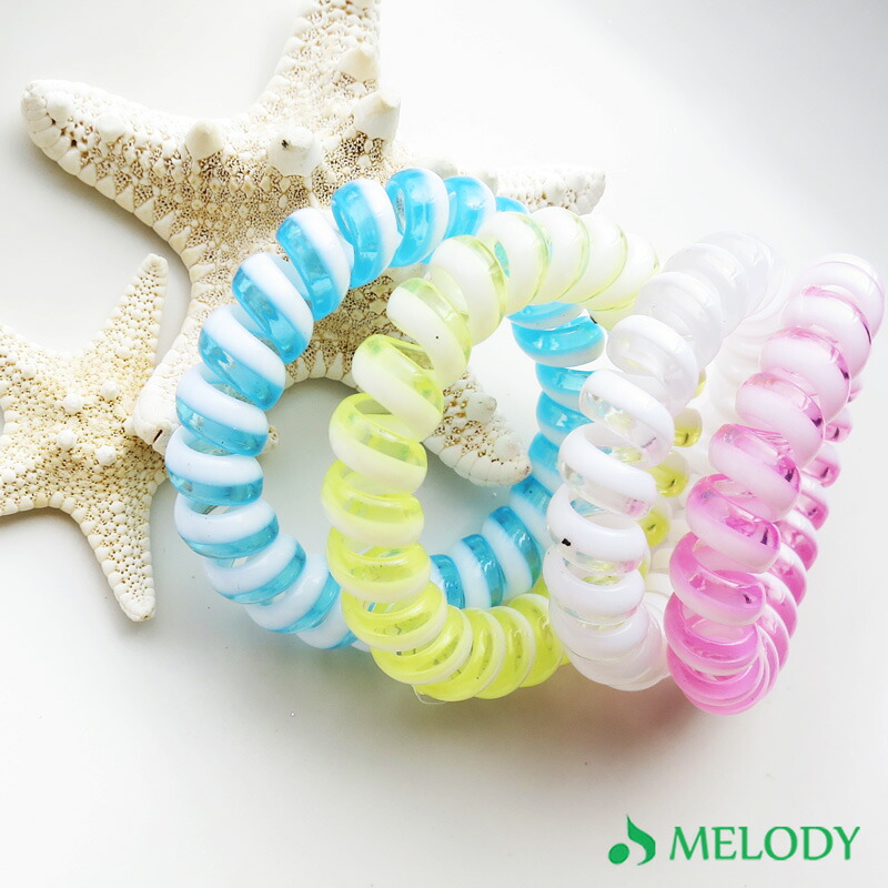 Melody Accessory ヘアゴム クリア スプリングゴム 透明 跡が