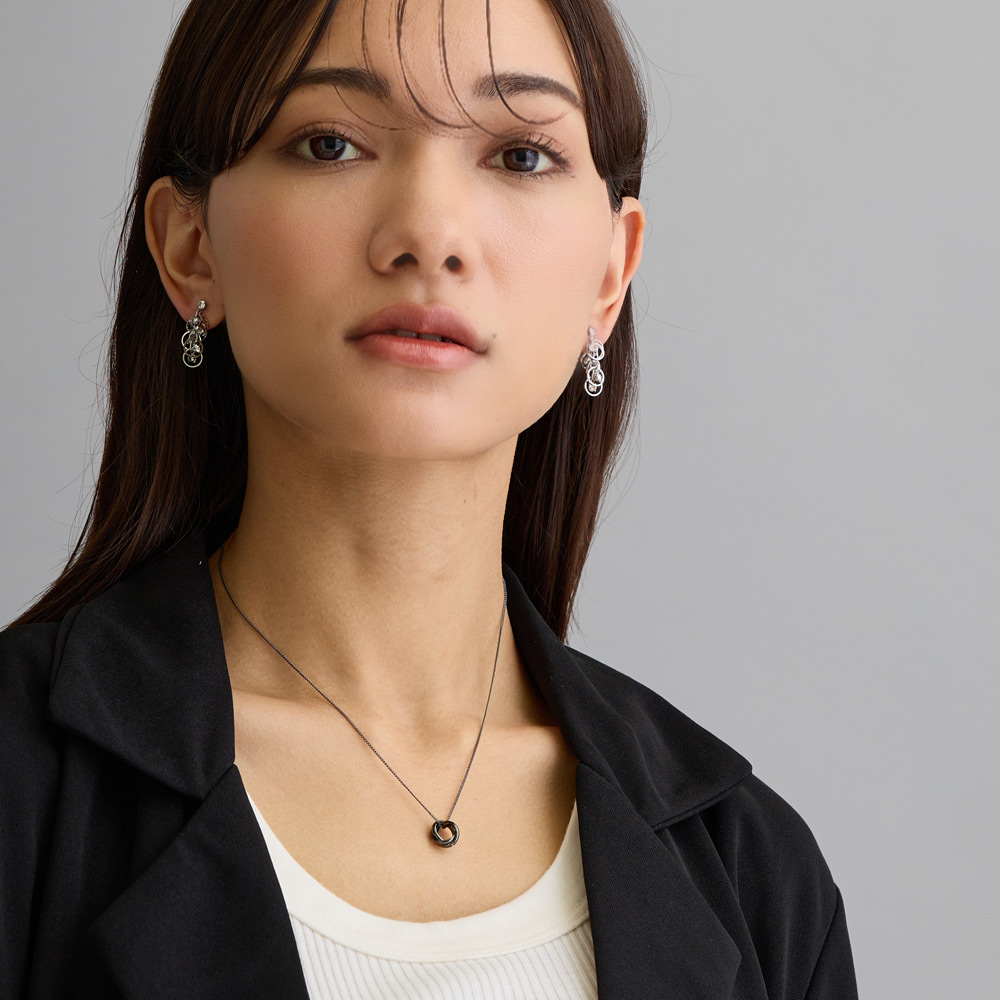 日本製】天然ジェット ネックレス 8.0mm アクセサリー 黒