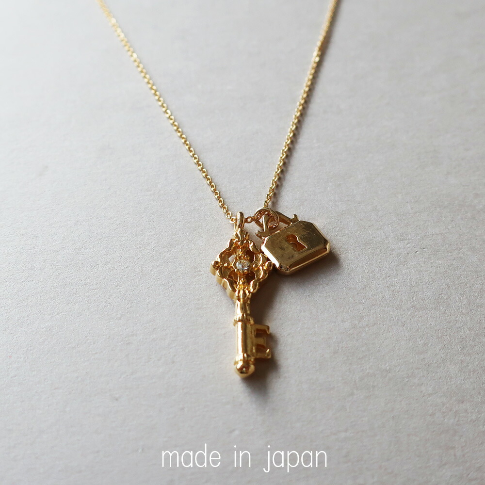 Melody Accessory ネックレス 日本製 K18GP 鍵 キー アリス