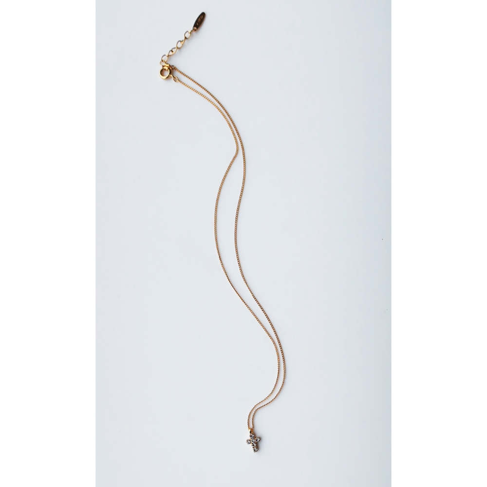 Melody Accessory ネックレス 日本製 K18GP 十字架 クロス