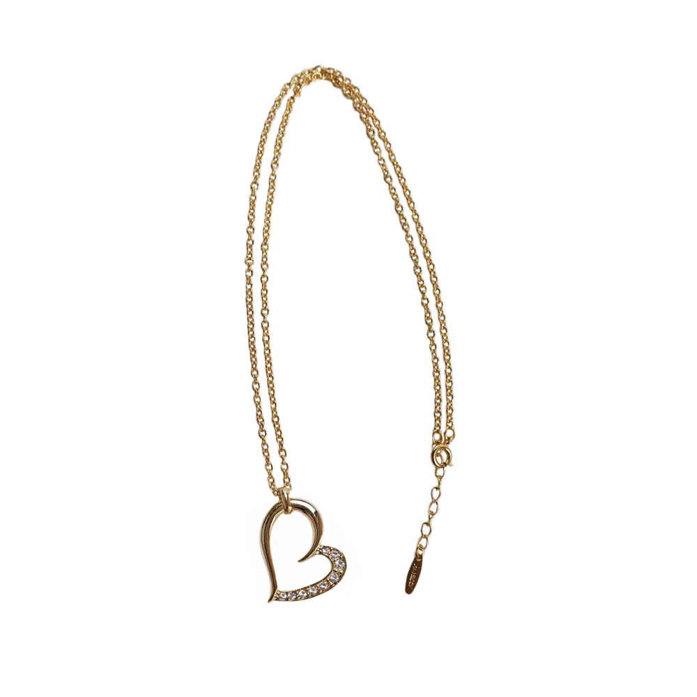 New❣️ハートペンダント　18Kwgメレダイヤ入り Melody Accessory（メロディーアクセサリー） ネックレス ロング 日本