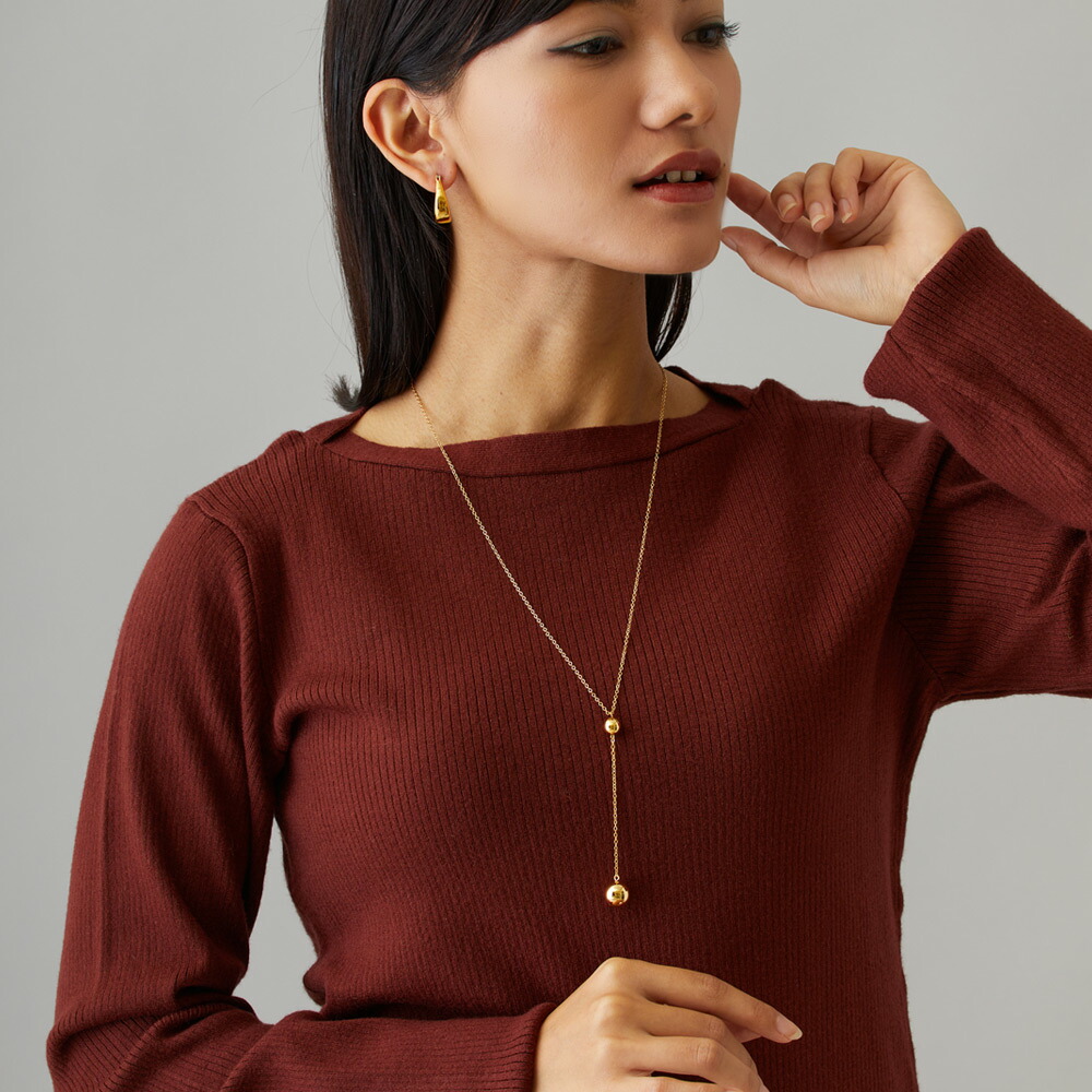 Melody Accessory ロング ネックレス 日本製 レディース K18GP Y